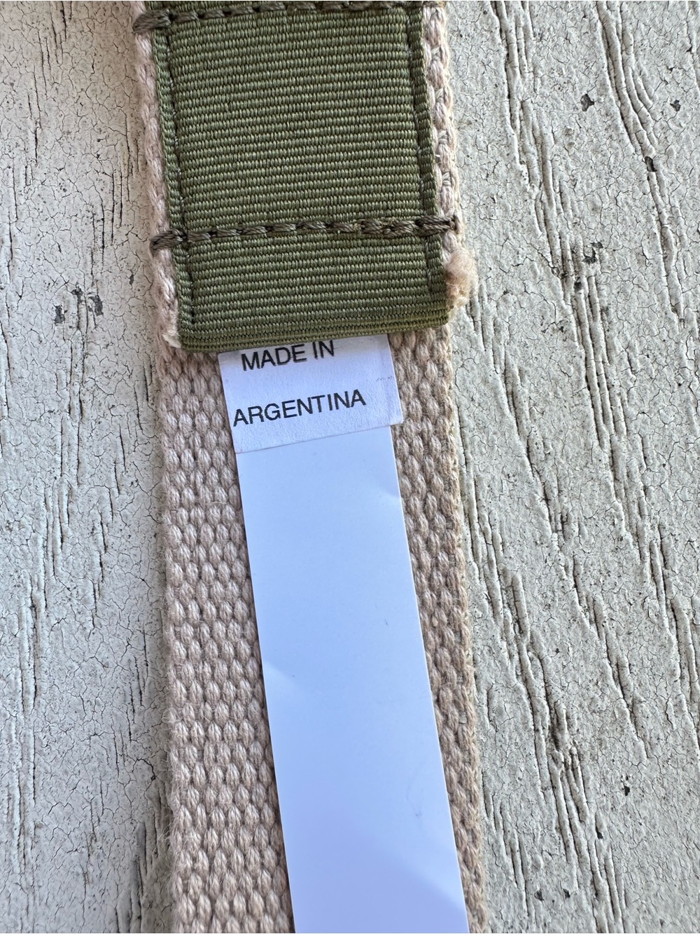 Woolrich Olive Canvas D-Ring Belt with Contrast Edge - Picture 4 of 4